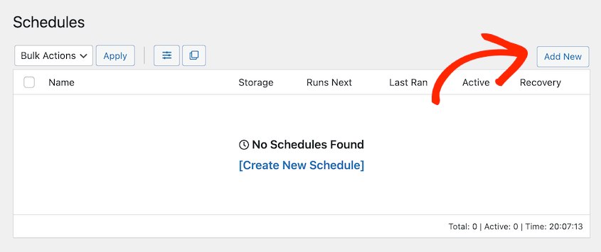 Create website backup schedule