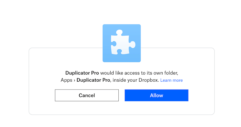Allow Dropbox cloud storage