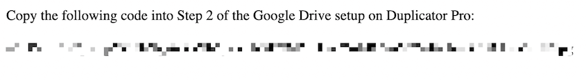 Google Drive authorization code