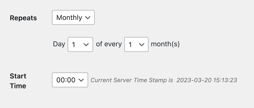 Automatic database backup schedule