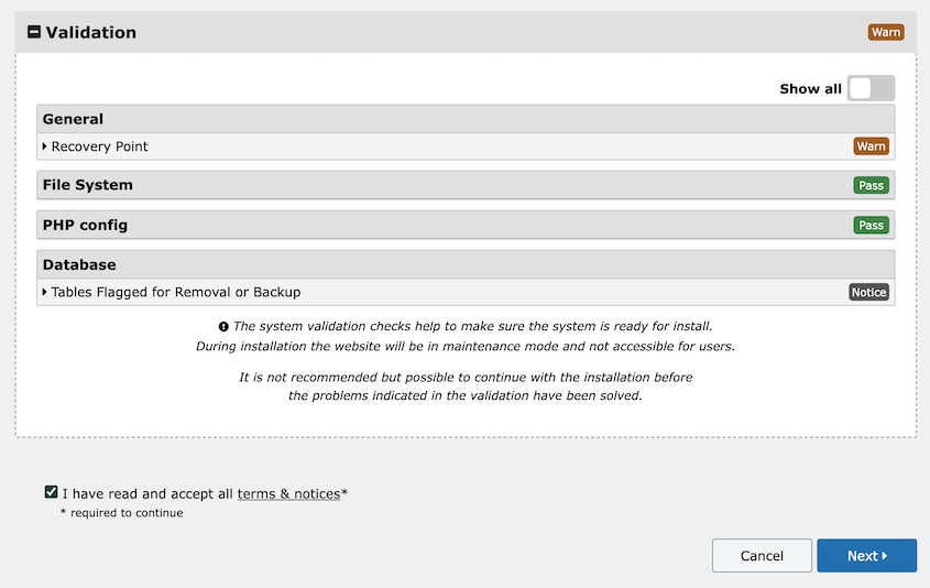 Cloud backup validation