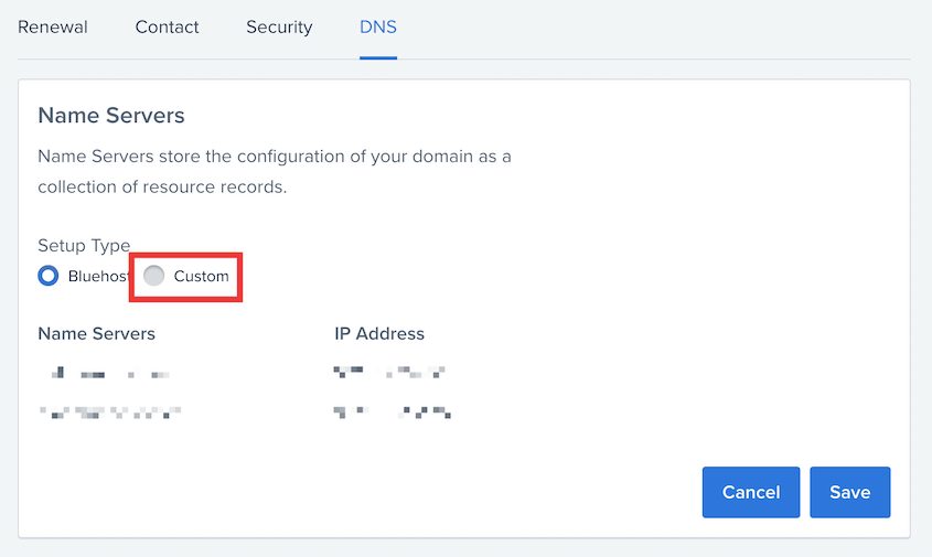 Custom nameserver setup