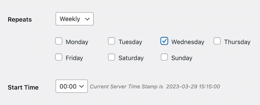 Dropbox backup schedule