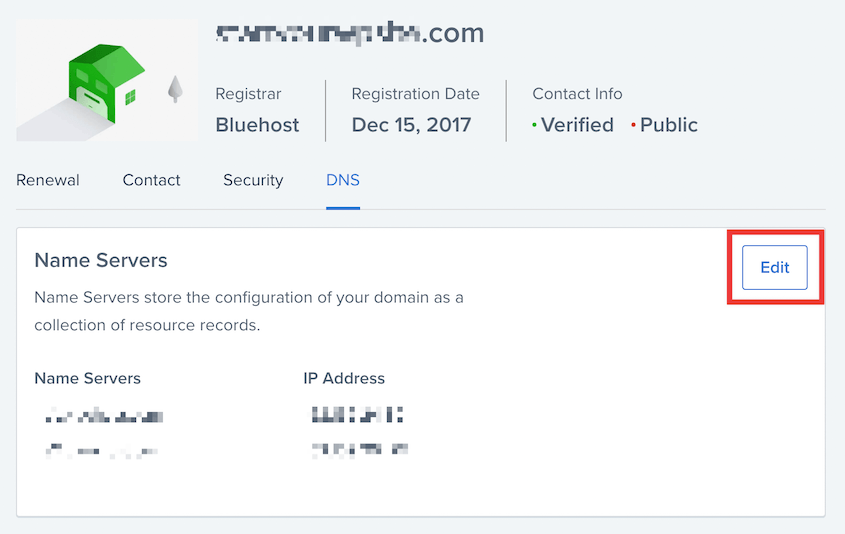 Edit DNS record