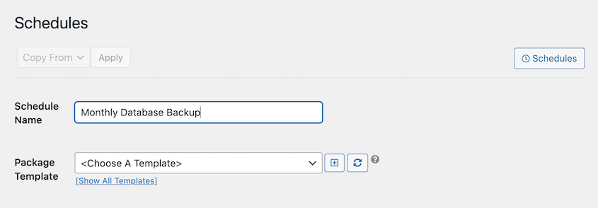 New database backup schedule