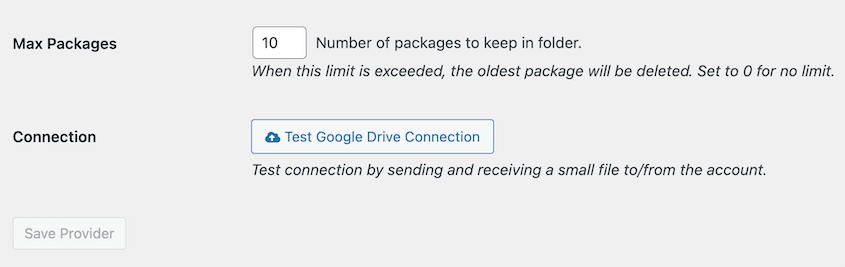 Test Google Drive connection