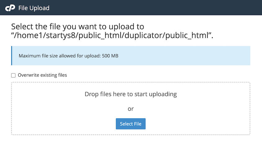 Upload site files