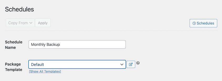 WordPress auto backup schedule