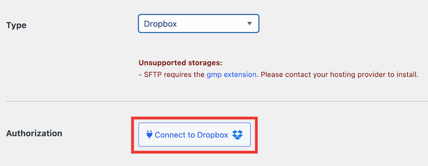 Connect Duplicator to Dropbox