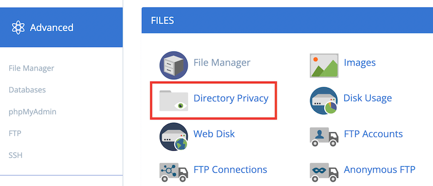 Bluehost directory privacy