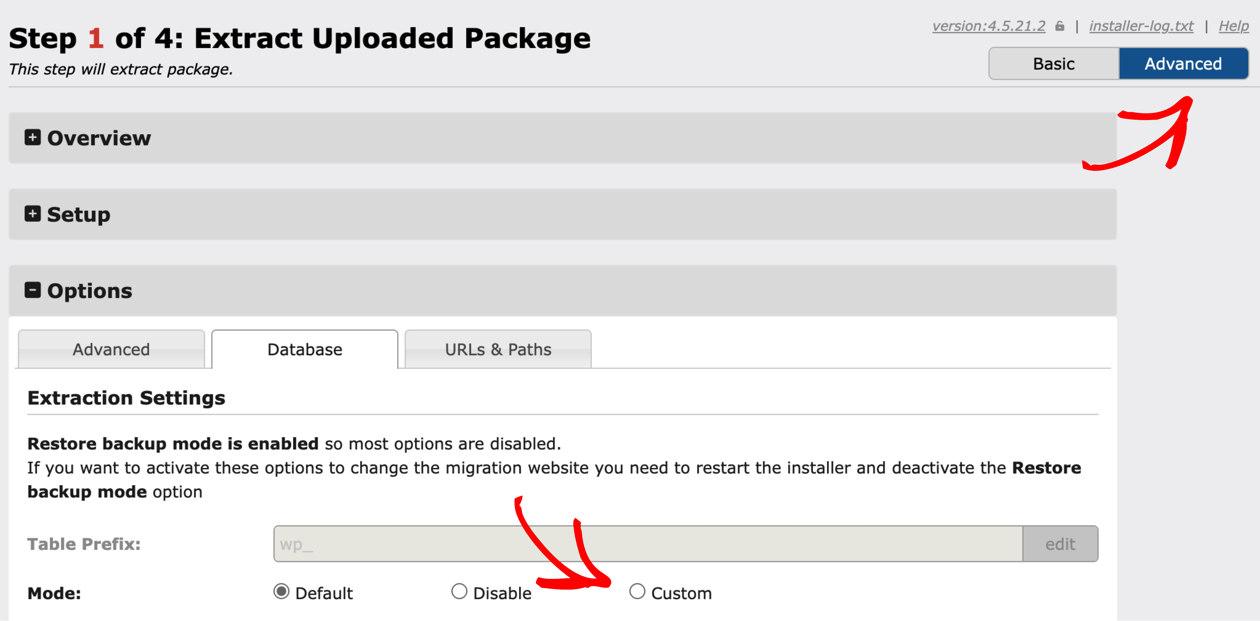 advanced-mode - Duplicator