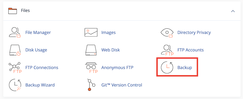 cPanel backups