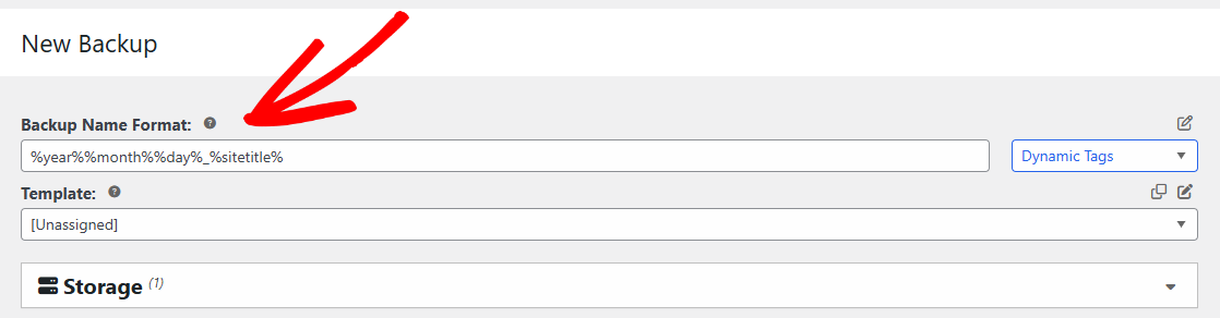 name format - Duplicator