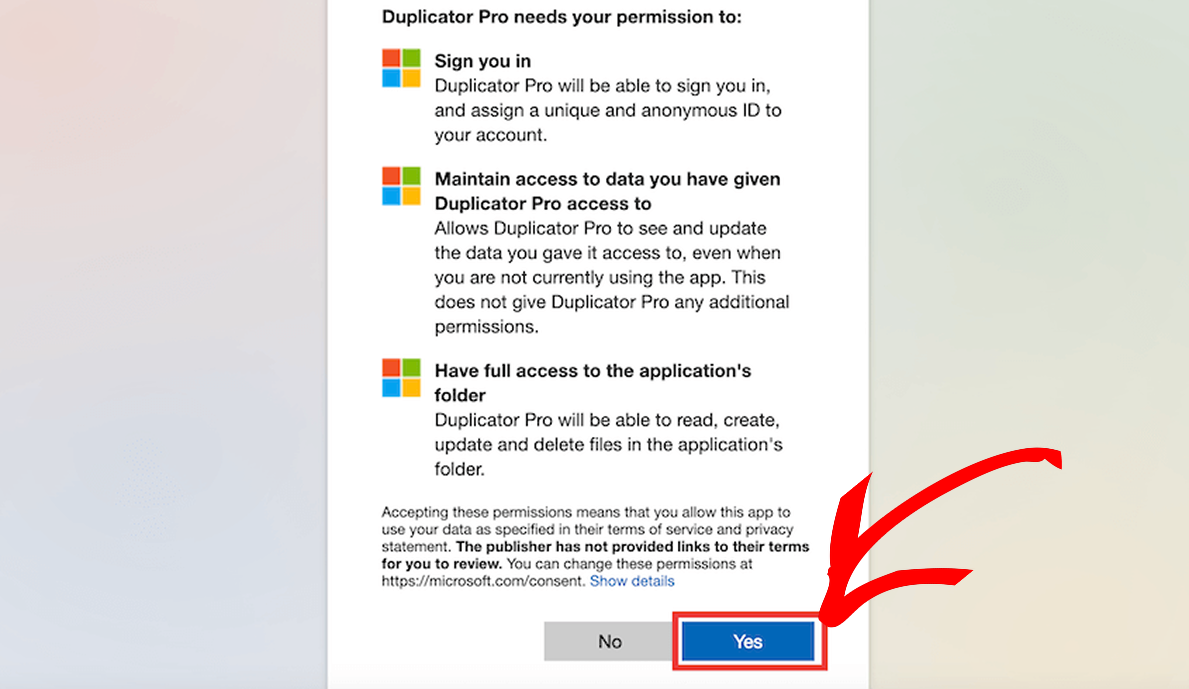 OneDrive-Duplicator-Authorization - Duplicator