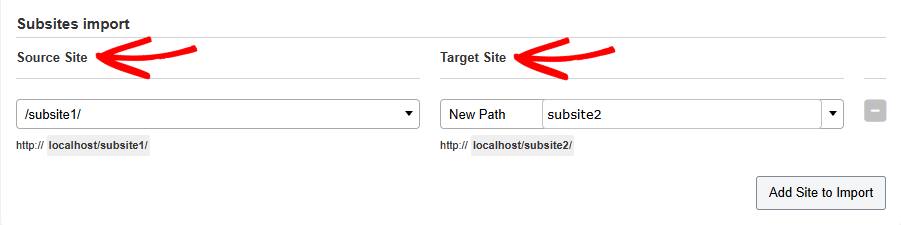 source-destination sites - Duplicator