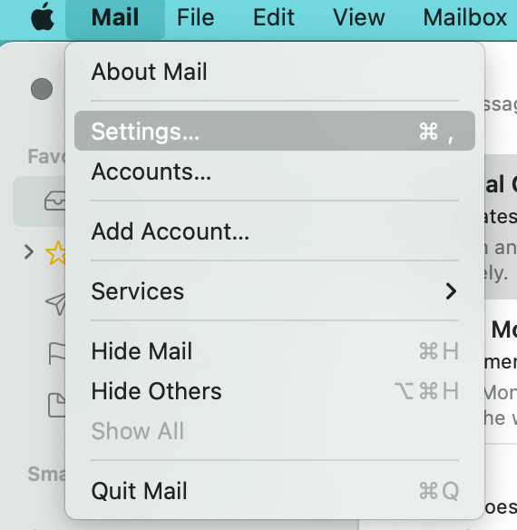 Apple Mail settings