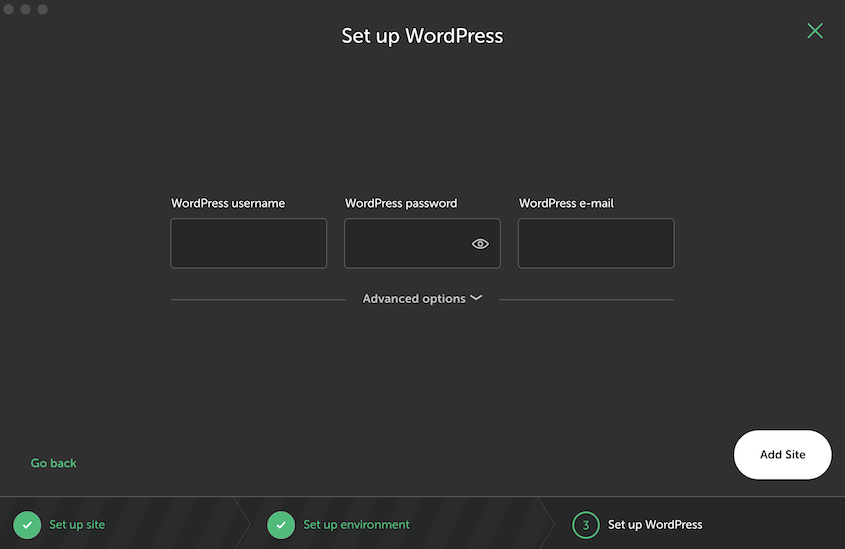 LocalWP WordPress login