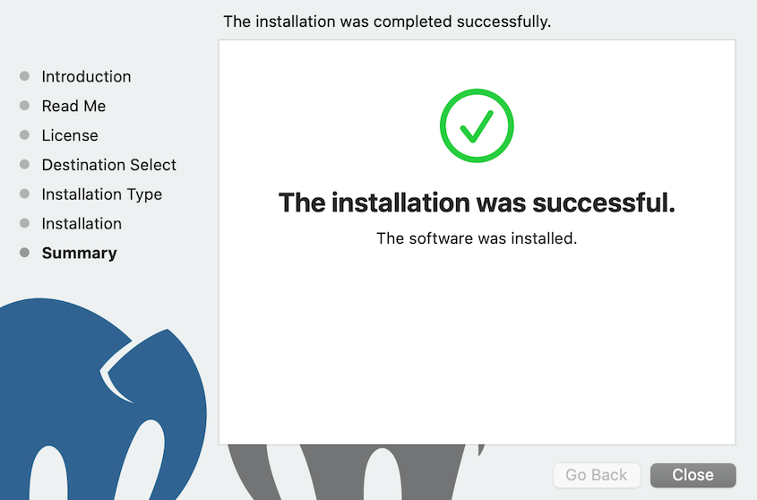 MAMP successful installation