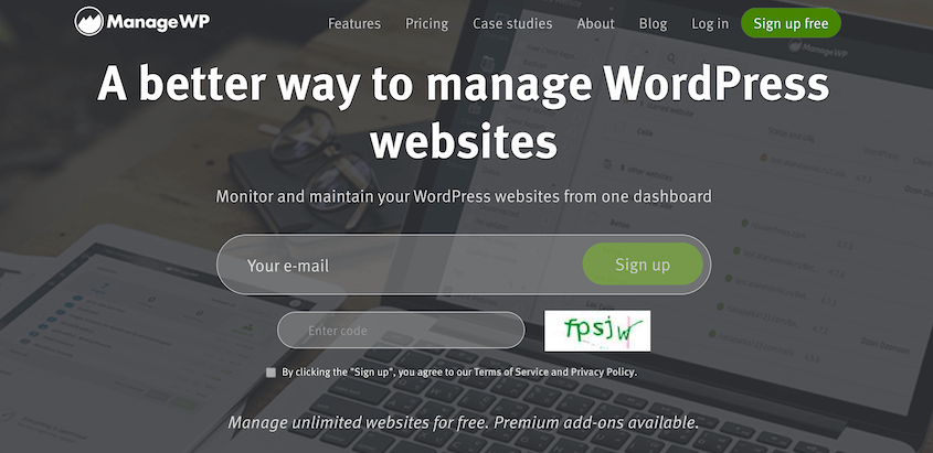 ManageWP website