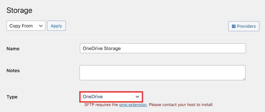 New OneDrive storage location