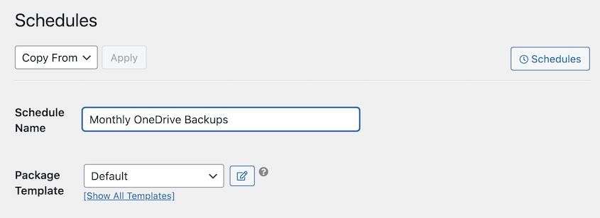OneDrive backup schedule