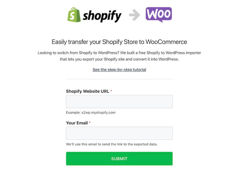 Shopify to WP plugin