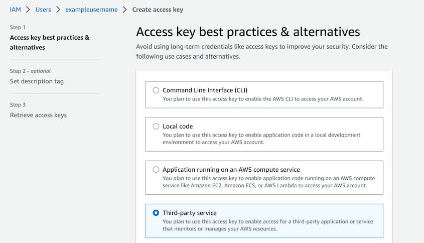 Third-party service access key