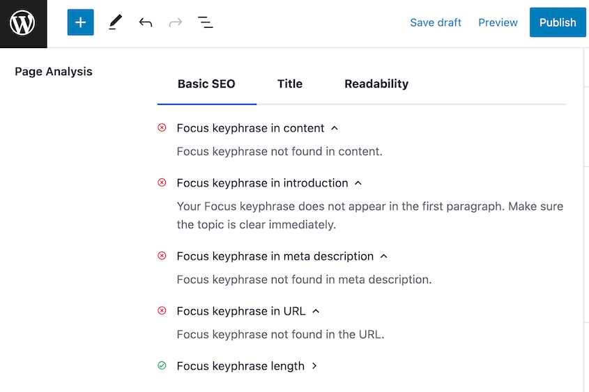 AIOSEO page analysis