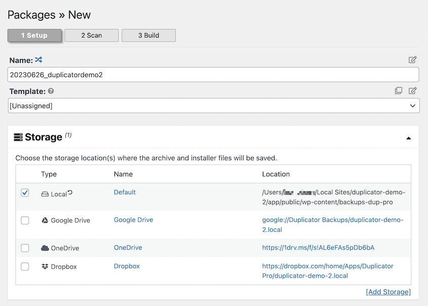 Duplicator package export