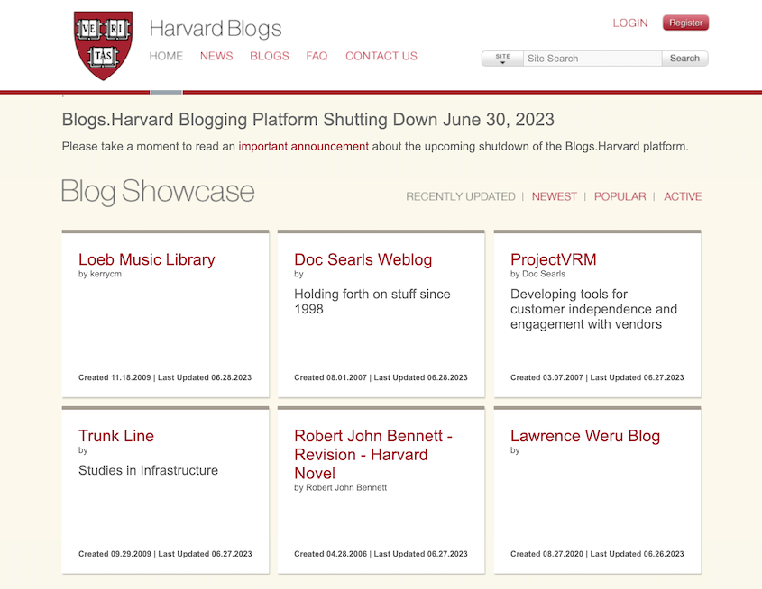 Harvard Blogs Multisite