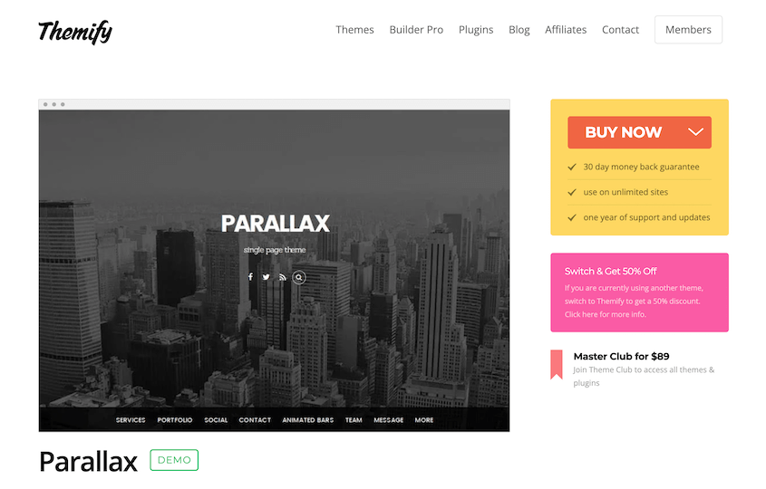 Parallax theme