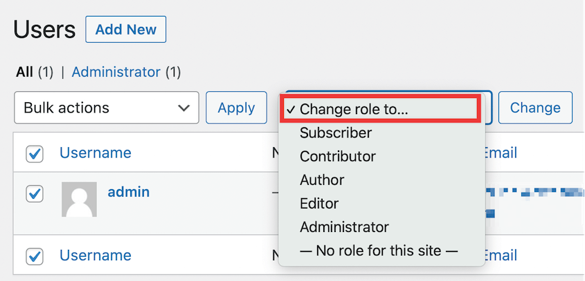 Update WordPress user roles