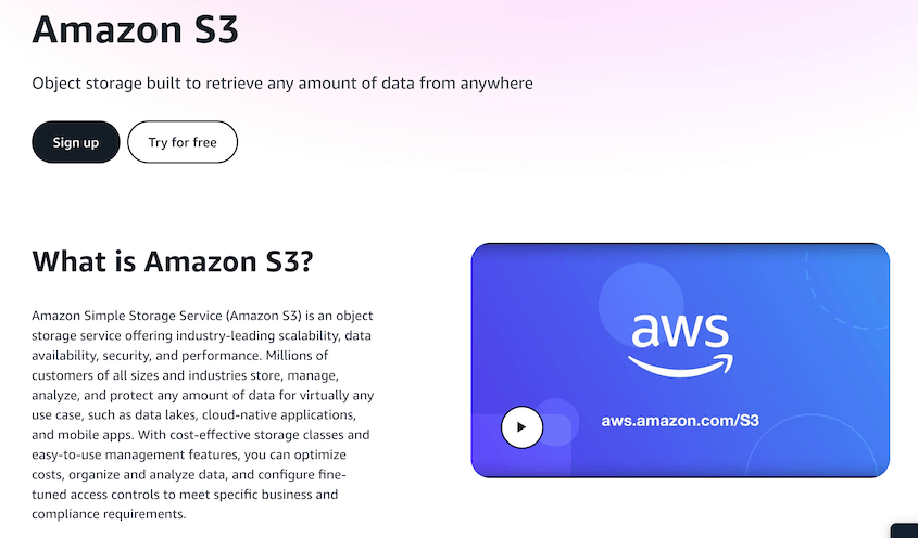 Amazon S3 website