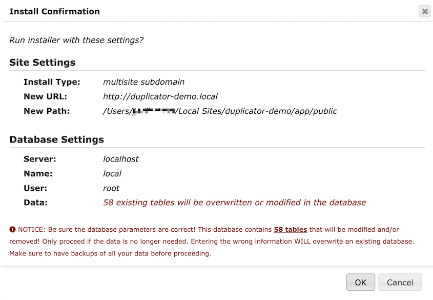 Confirm full multisite migration