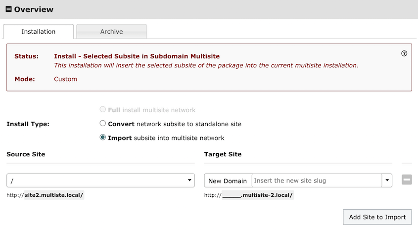 Migrate subsite to different network