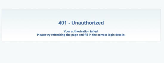401 Unauthorized error