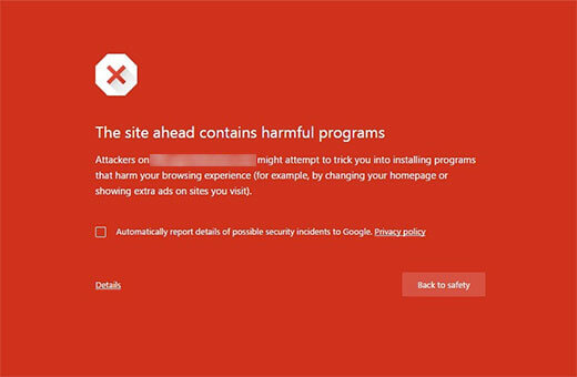 This site contains harmful programs error