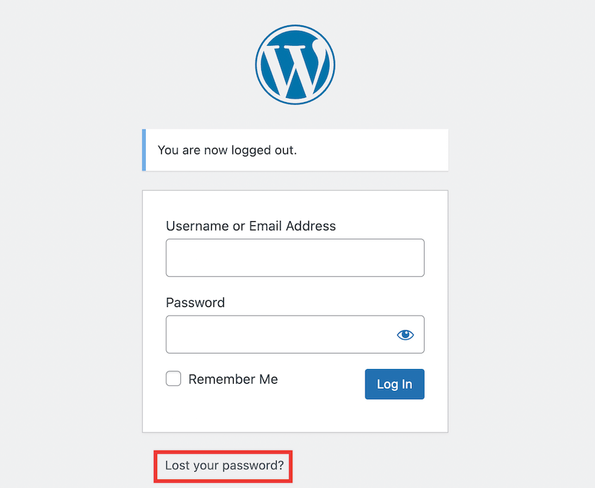Lost WordPress password