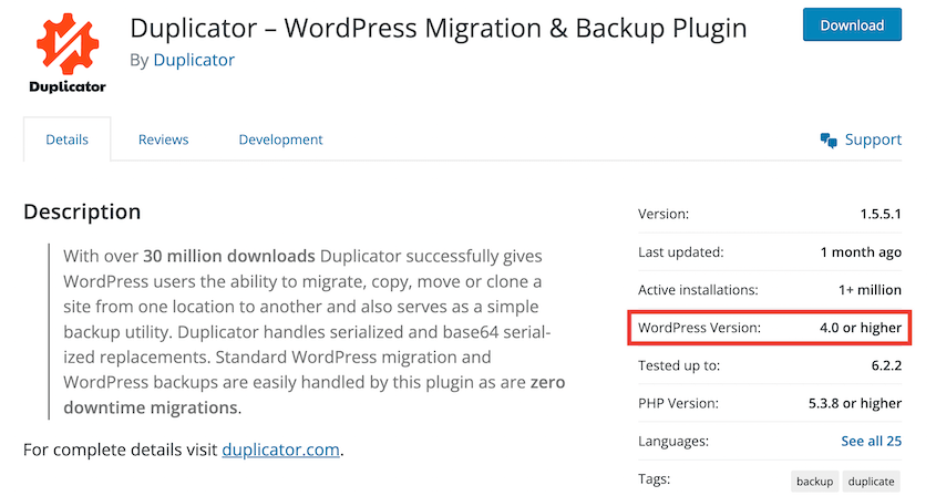 Plugin WordPress compatibility