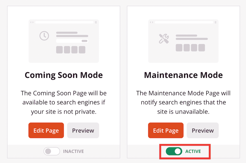 Publish maintenance mode page