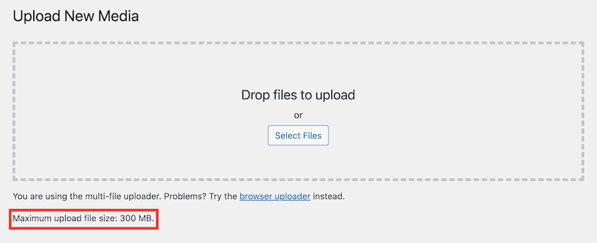 WordPress file upload size