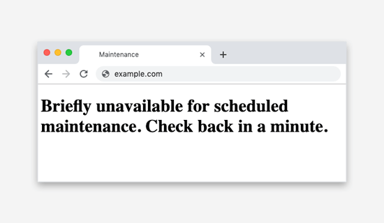 WordPress maintenance error