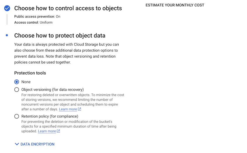 Google Cloud bucket protection