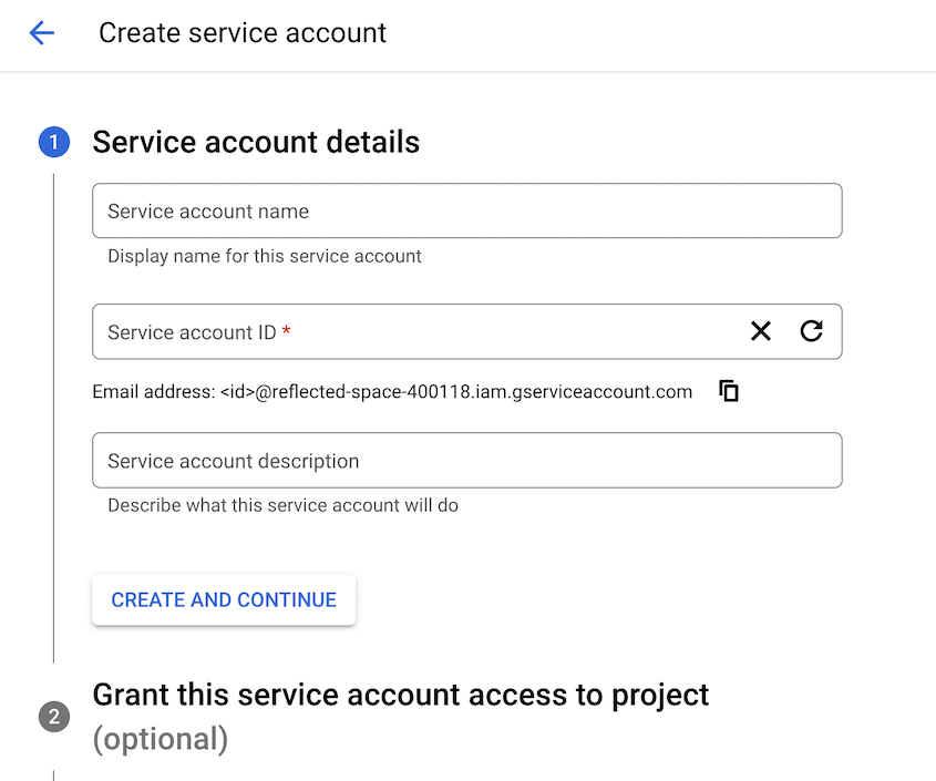 Google Cloud service account ID
