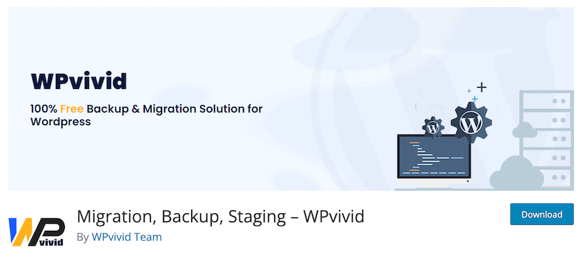 WPvivid free backup plugin
