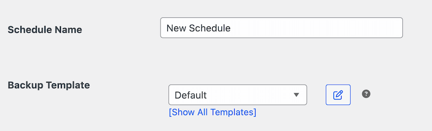 Backup schedule name