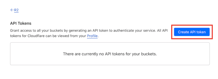Create R2 API token