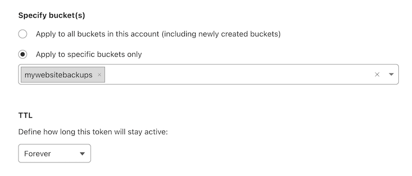 Cloudflare R2 token settings