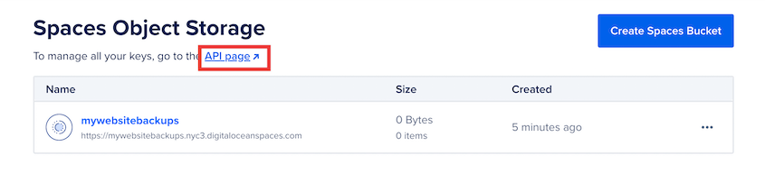DigitalOcean Spaces API
