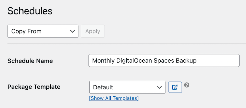 New DigitalOcean Spaces backup schedule